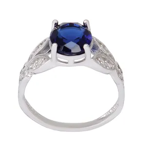 انگشتر نقره زنانه بازرگانی میلادی مدل سنگ کوارتز نگین برلیان بدون ریزش آبکاری رادیوم کد AWR_1335