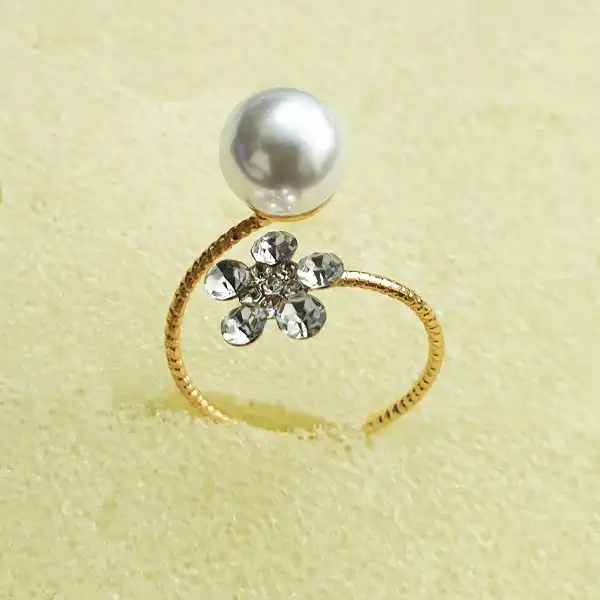 انگشتر دخترانه مدل مرواریدی کد B12