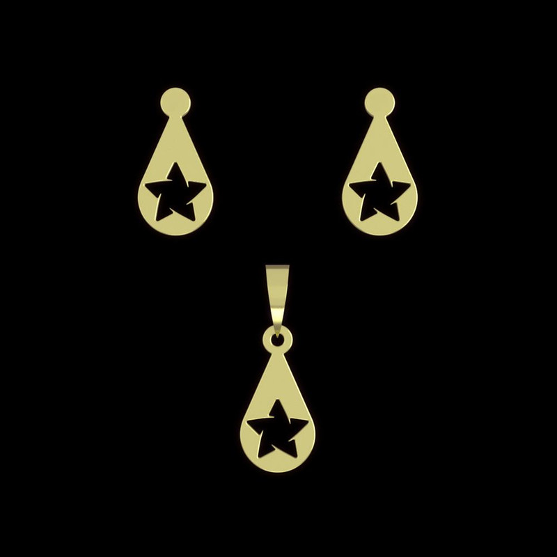 نیم ست طلا 18 عیار زنانه مدوپد مدل ستاره کد NA11302