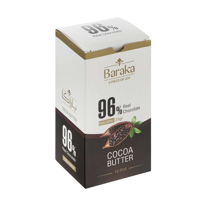 شکلات تلخ 96 درصد باراکا - 23 گرم بسته 18 عددی 