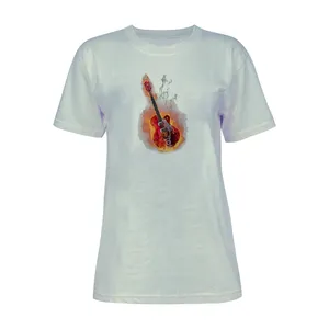 تی شرت آستین کوتاه زنانه مدل موزیک کد L174 رنگ طوسی