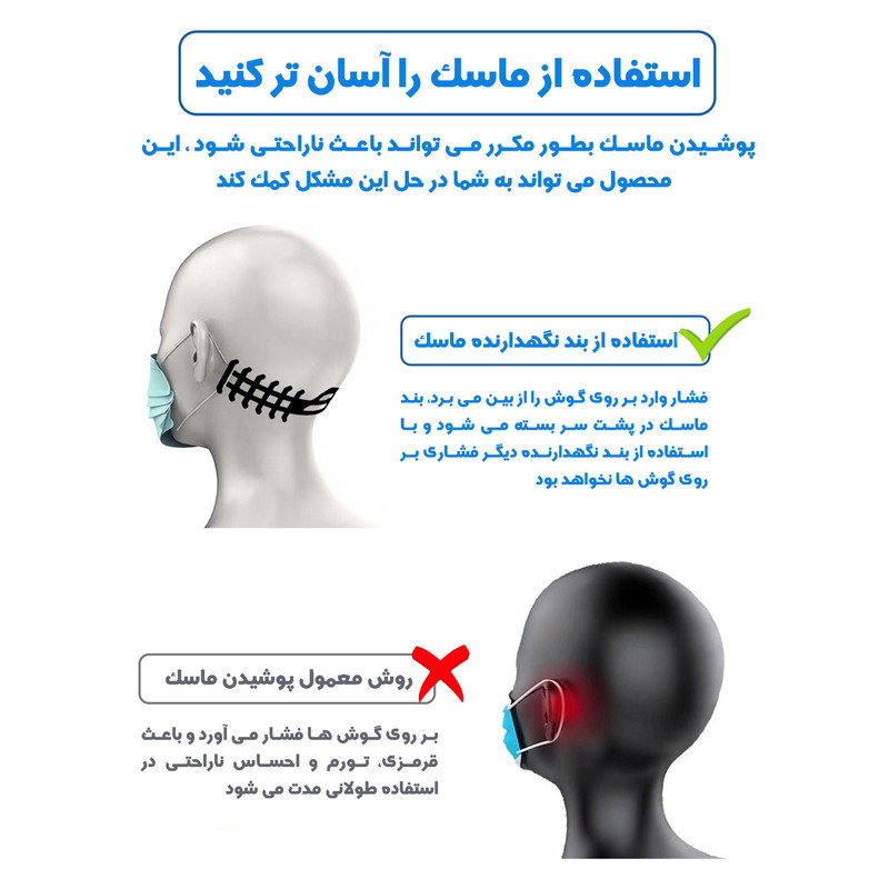 گیره نگهدارنده بند ماسک صورت ماییلدا مدل 3537-3