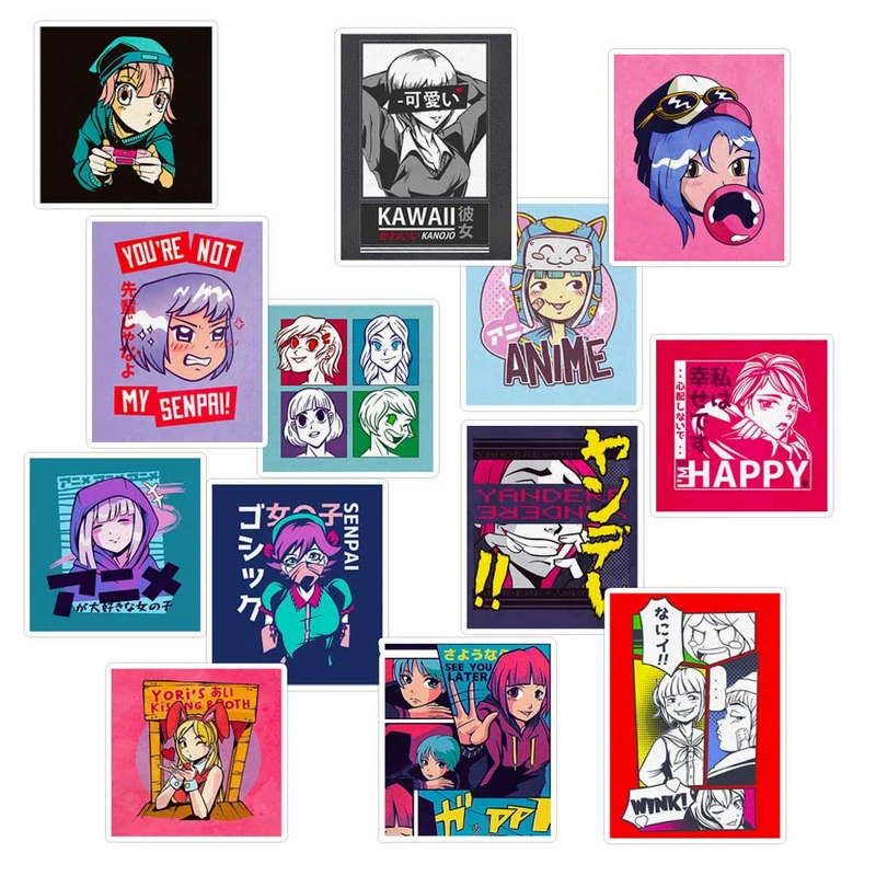 استیکر لپ تاپ ماسا دیزاین طرح ANIME کد COLS89 مجموعه 13 عددی