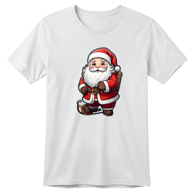 تی‌شرت آستین کوتاه یقه گرد بچگانه مدل بابانوئل کریسمس کد v1