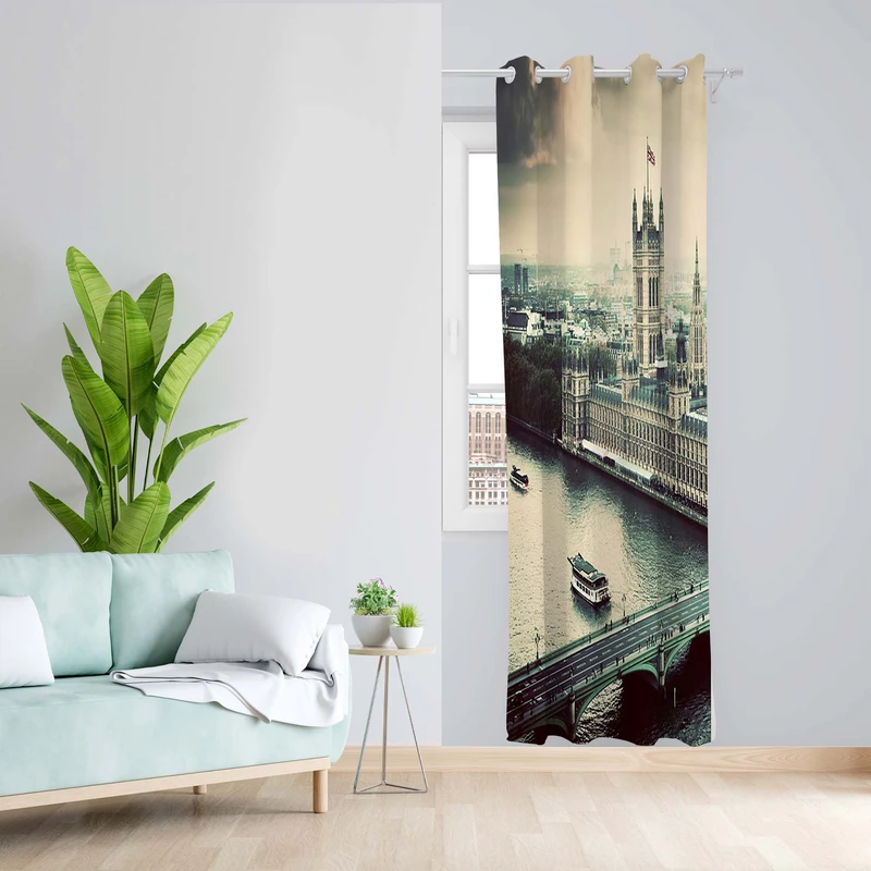 پرده طرح لندن مدل مخمل پانچی کد 5578L z سایز 140x200 سانتی متر