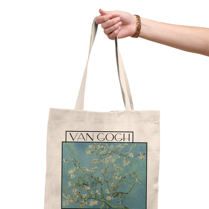 ساک خرید ترمه طراحان ایده مدل شکوفه بادام از ونگوگ کد 0039 - L