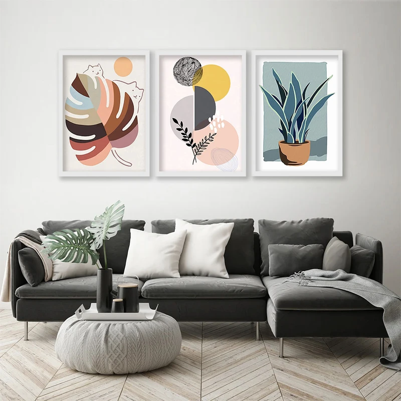 تابلو صبا طرح مدل دکوراتیو مینیمال کد sw مجموعه 3 عددی