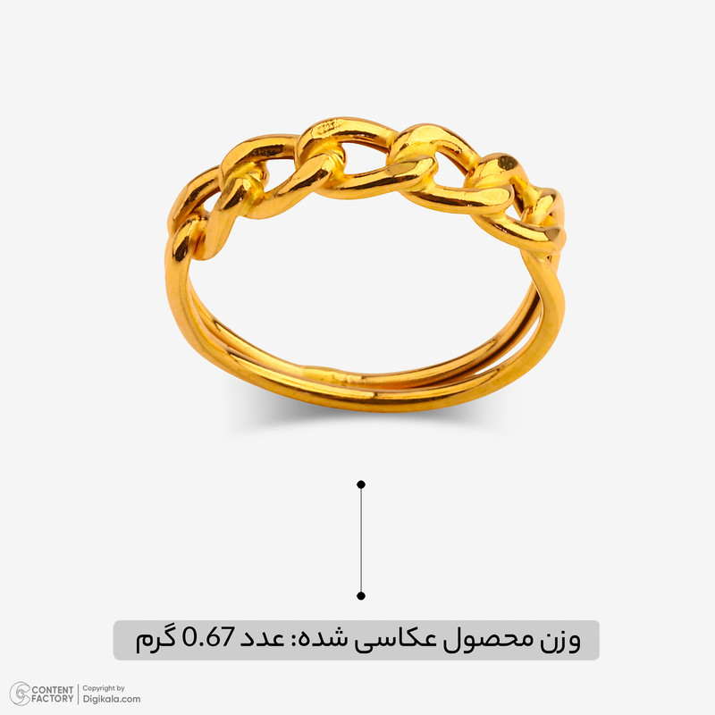 انگشتر طلا 18 عیار زنانه با طرح کارتیه مدل a200  - 3