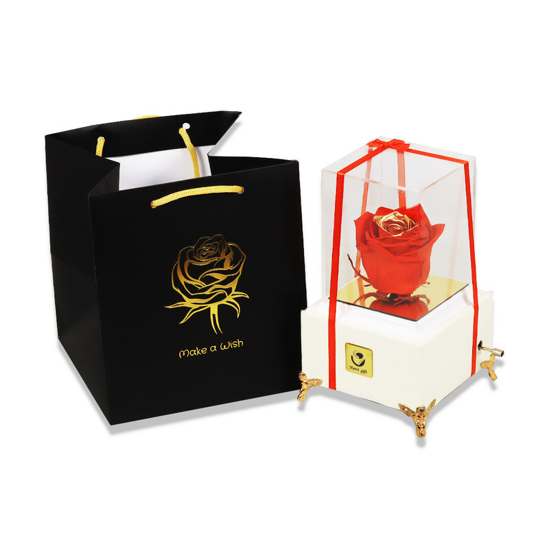 جعبه موزیکال نارسی گیفت مدل گل جاودان ملودی های عاشقانه کد213