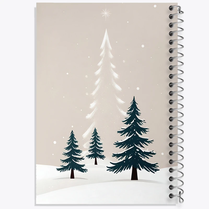 دفتر ژورنال نویسی 50 برگ خندالو مدل نقطه ای طرح درخت های برفی کد F8255