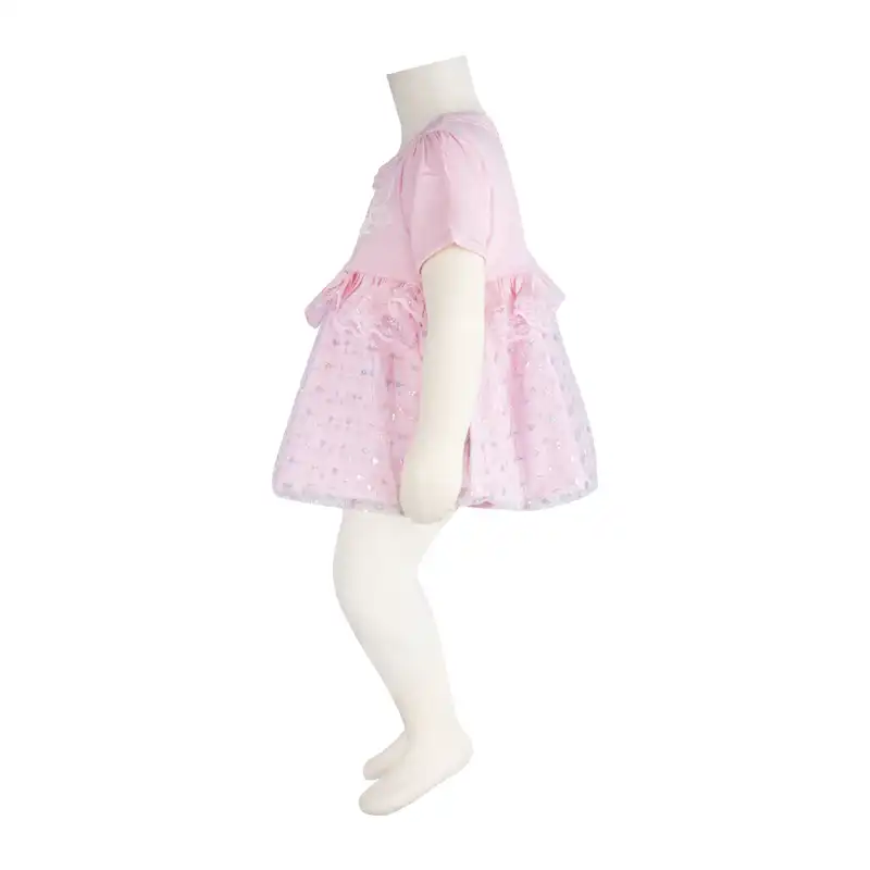 ست پیراهن و شورت نوزادی آدمک مدل پروانه کد 127400 رنگ صورتی