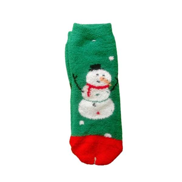 جوراب دخترانه مدل پشمی طرح کریسمسی