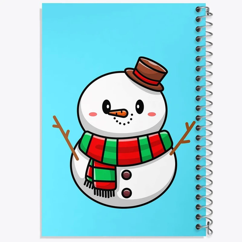 دفتر ژورنال نویسی 50 برگ خندالو مدل نقطه ای طرح آدم برفی کد 8628