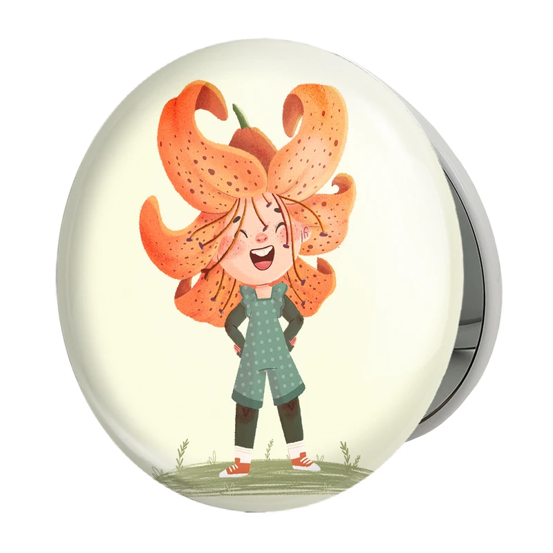 آینه جیبی خندالو طرح دخترانه فانتزی مدل تاشو کد 25721 