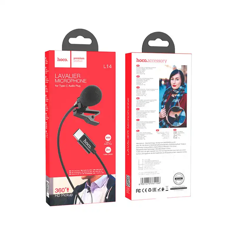 میکروفن یقه ای هوکو مدل L14 FOR TYPE-C