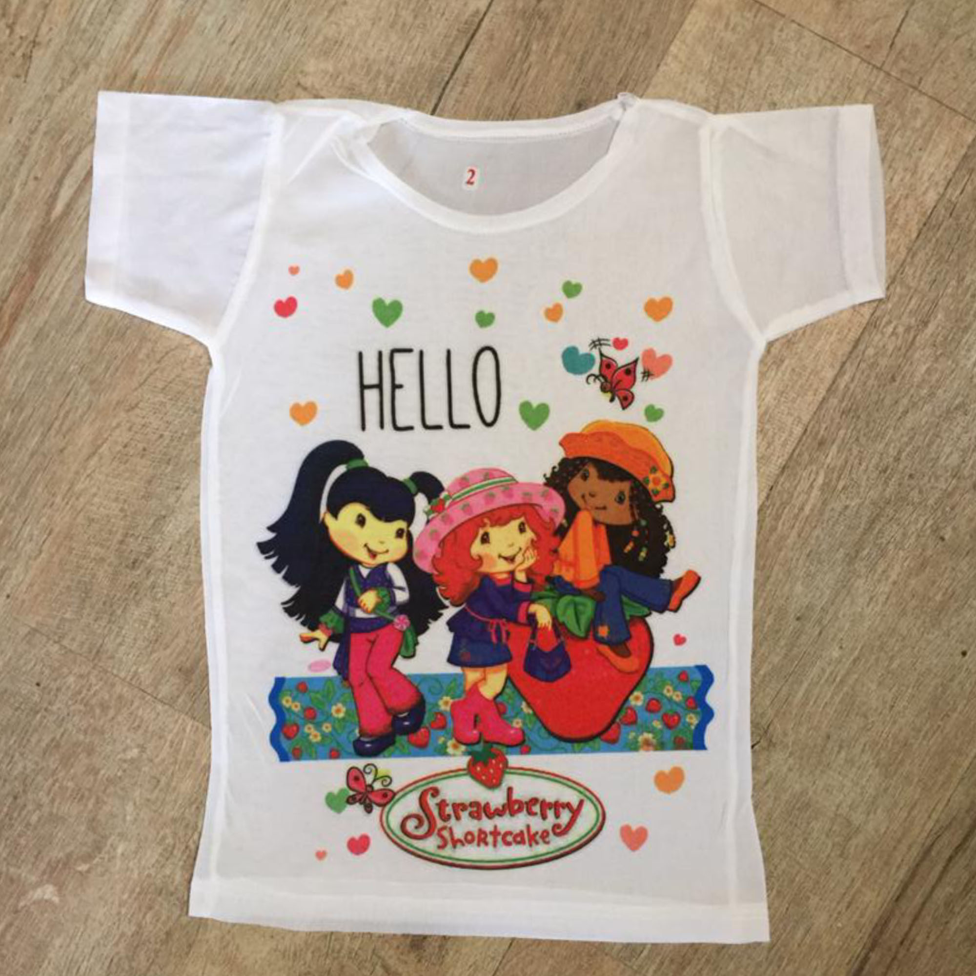 تی شرت آستین کوتاه دخترانه مدل توت فرنگی