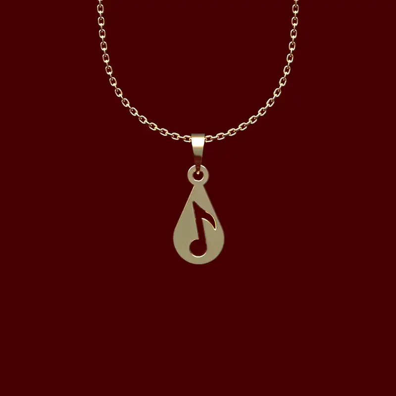 گردنبند طلا 18 عیار زنانه مدوپد مدل طرح نت موسیقی کد MM1254