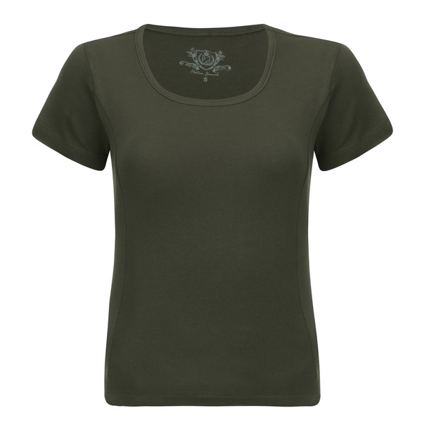 تی شرت آستین کوتاه زنانه پاتن جامه مدل فیانگو 131631020123335 رنگ سبز تیره