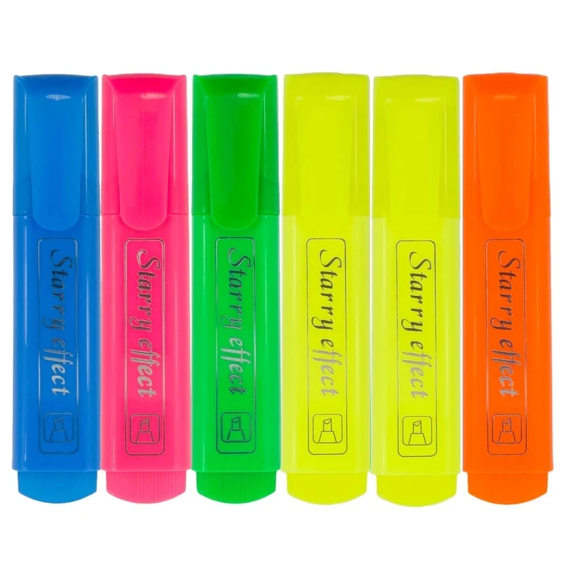 ماژیک علامت گذار استاری مدل رنگارنگ بسته 6 عددی