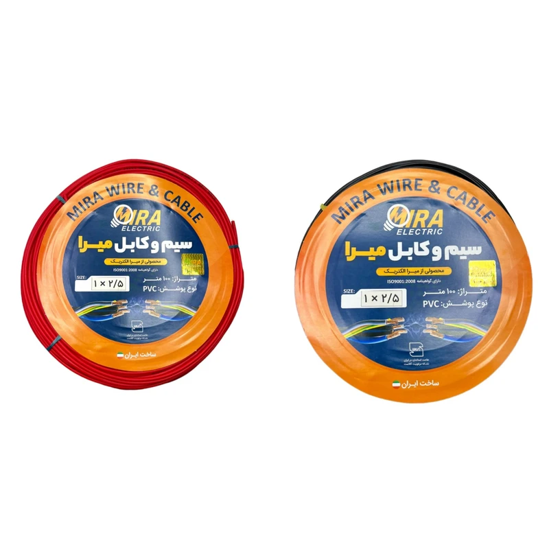 سیم برق افشان 1 در 2.5 میرا  کد BK-R بسته دو عددی