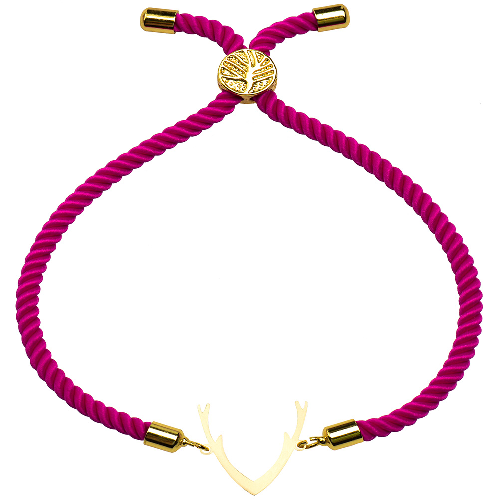 دستبند طلا 18 عیار دخترانه کرابو طرح شاخ گوزن مدل Krd1463