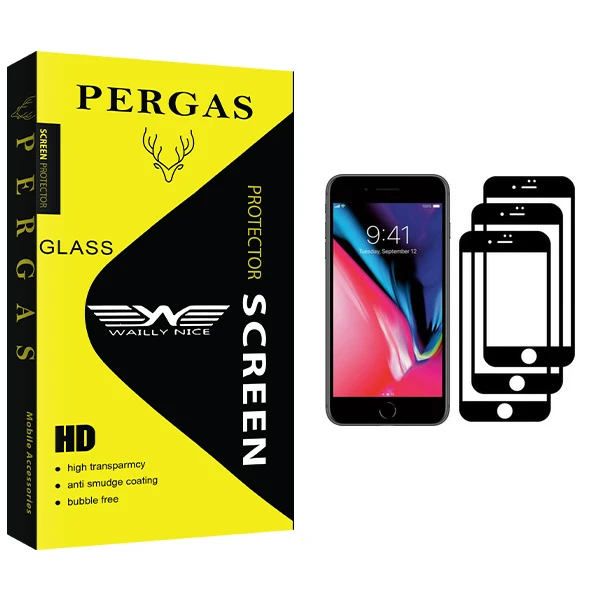 محافظ صفحه نمایش وایلی نایس مدل Pergas Glass مناسب برای گوشی موبایل اپل iPhone 8 Plus بسته سه عددی