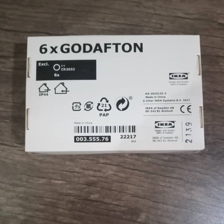 شمع ال ای دی ایکیا مدل godafton بسته 6 عددی به همراه باتری