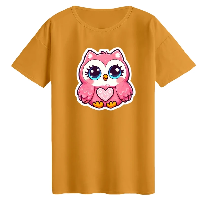 تی‌شرت لانگ آستین کوتاه زنانه مدل جغد کد 02