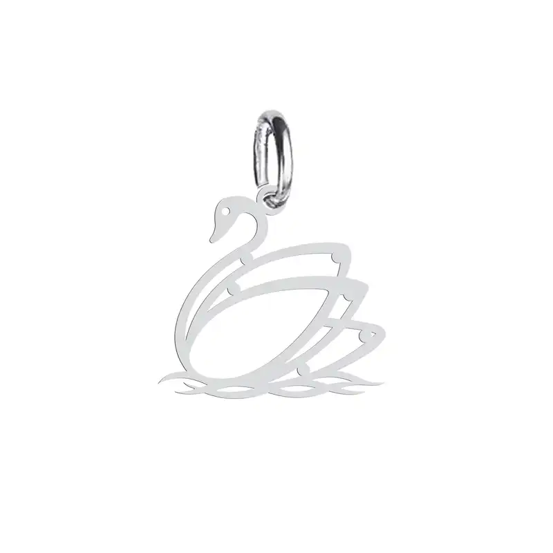 آویز گردنبند نقره هایکا طرح قو مدل n.ha 690