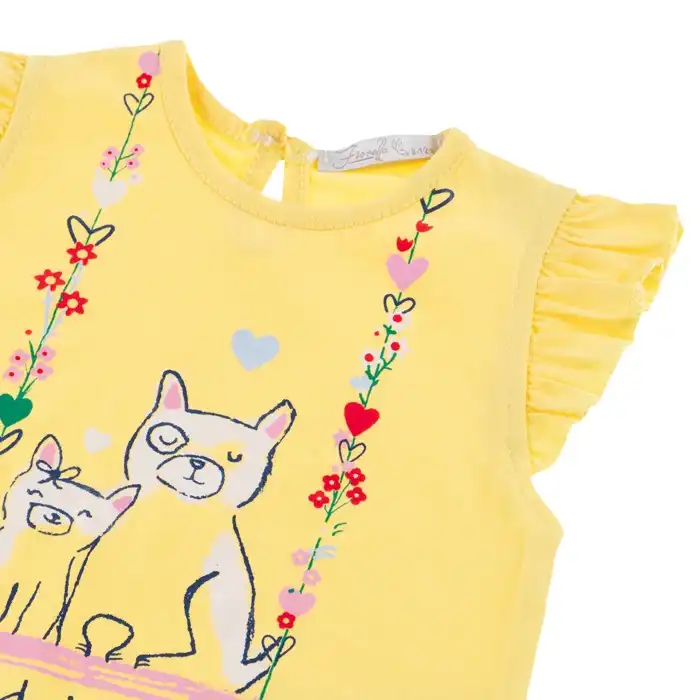 ست تاپ و شلوارک نوزادی فیورلا مدل کتی 23016