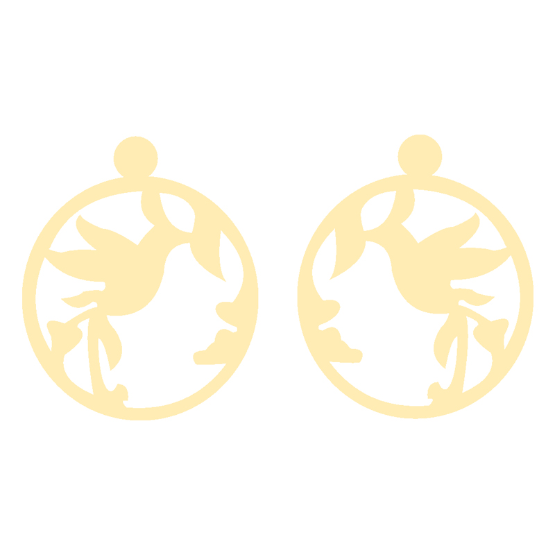 گوشواره طلا 18 عیار زنانه کرابو طرح پرنده و شاخه مدل Kr5294