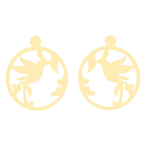 گوشواره طلا 18 عیار زنانه کرابو طرح پرنده و شاخه مدل Kr5294