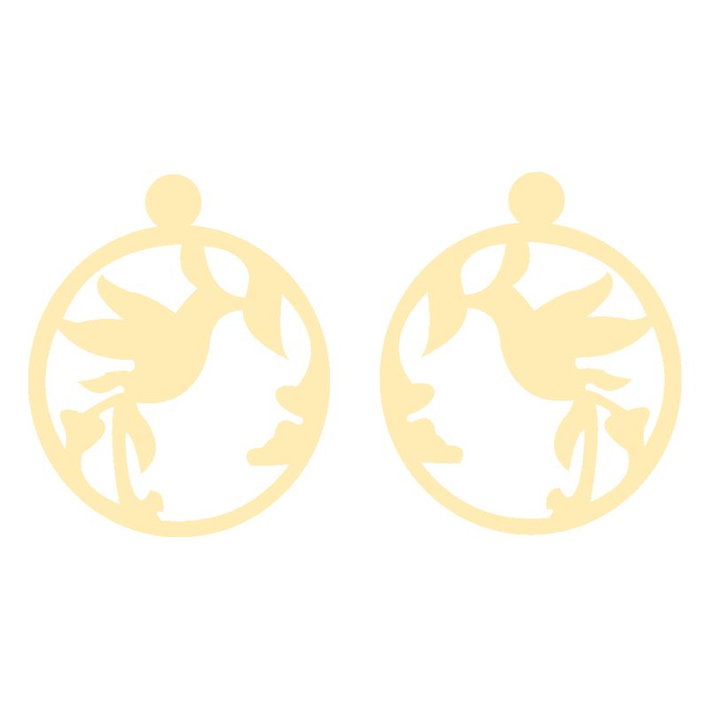 گوشواره طلا 18 عیار زنانه کرابو طرح پرنده و شاخه مدل Kr5294 -  - 1