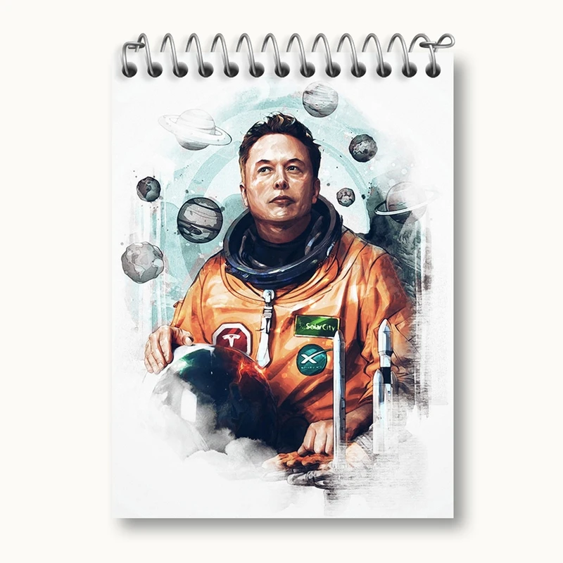 دفتر یادداشت 50 برگ خندالو مدل ایلان ماسک Elon Musk کد 10916