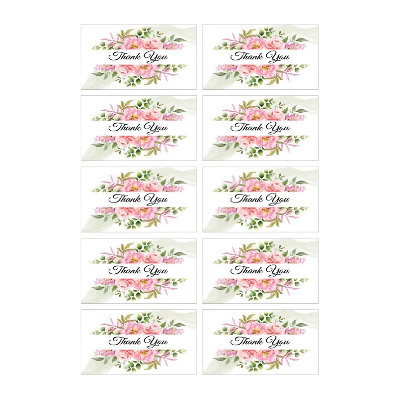 برچسب مدل تشکر طرح گل بسته 10 عددی