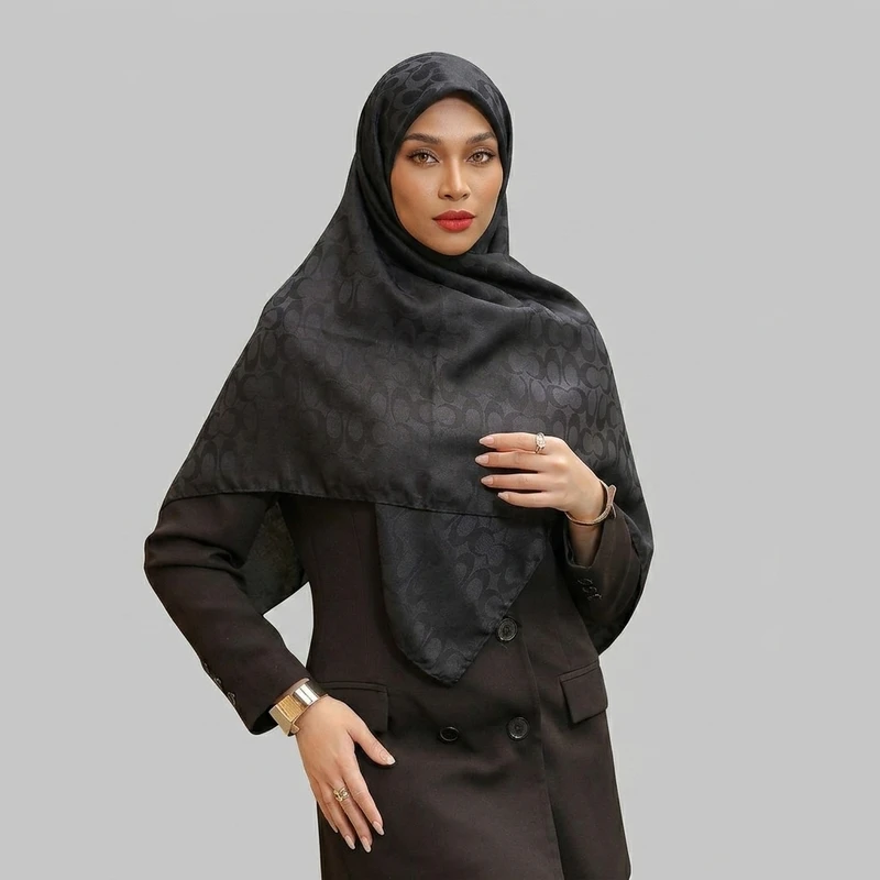 روسری زنانه ژاکارد دو رو مدل پانو H14