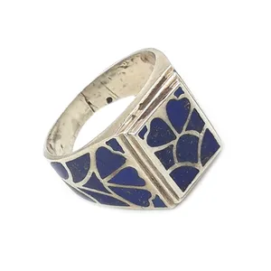 انگشتر نقره مردانه مدل لاجورد کد 20540