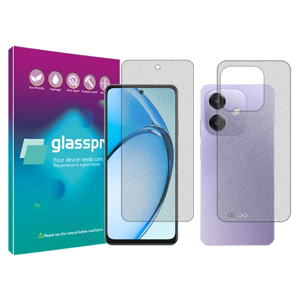 محافظ صفحه نمایش مات گلس پرو مدل Resistant‌ مناسب برای گوشی موبایل اوپو  A3x به همراه محافظ پشت گوشی