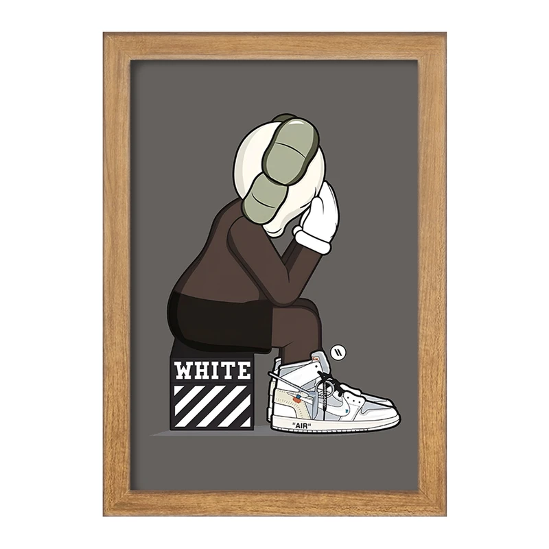 تابلو خندالو مدل عروسک کاز (kaws) کد F3989