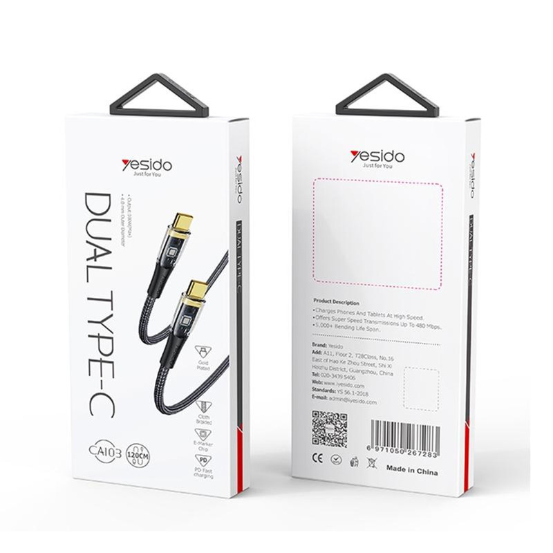 کابل USB-C  یسیدو مدل YESIDO CA103 طول1.2 متر