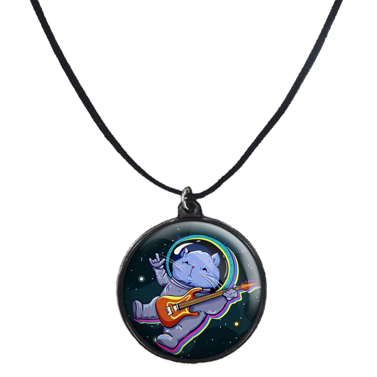 گردنبند پرمانه طرح فضانورد کد pmb.1732 مدل دو طرفه