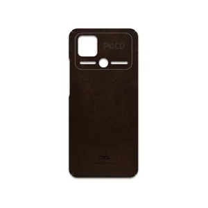 MAHOOT Dark-Brown-Leather Cover Sticker for Xiaomi Poco C40