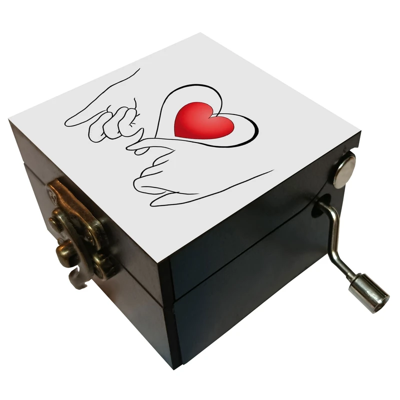 جعبه موزیکال مدل هندلی طرح دست قلب عشق کد 2025