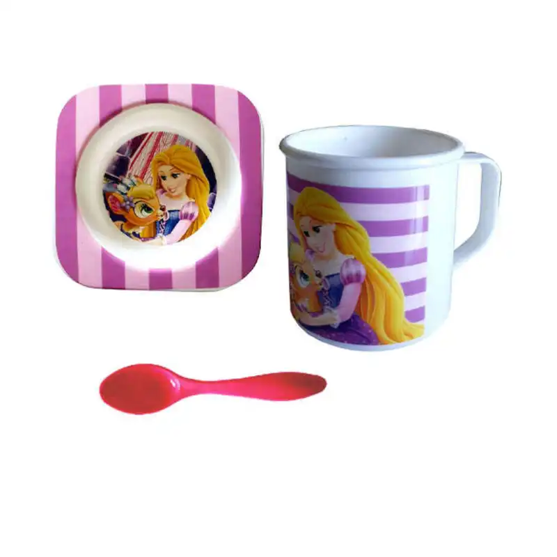 ست 3 تکه غذاخوری کودک مدل گیسو کمند