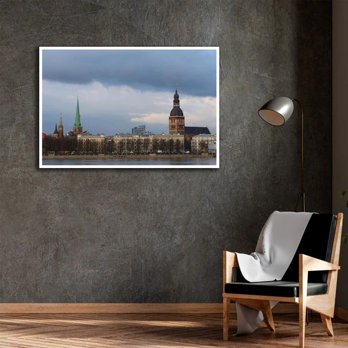 تابلو نوری بکلیت طرح منظره شهری مدل W-D2244 فریم سفید