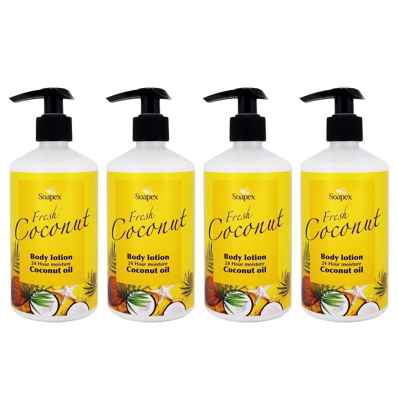 لوسیون بدن سوپکس مدل Coconut oil حجم 350 میلی لیتر مجموعه 4 عددی
