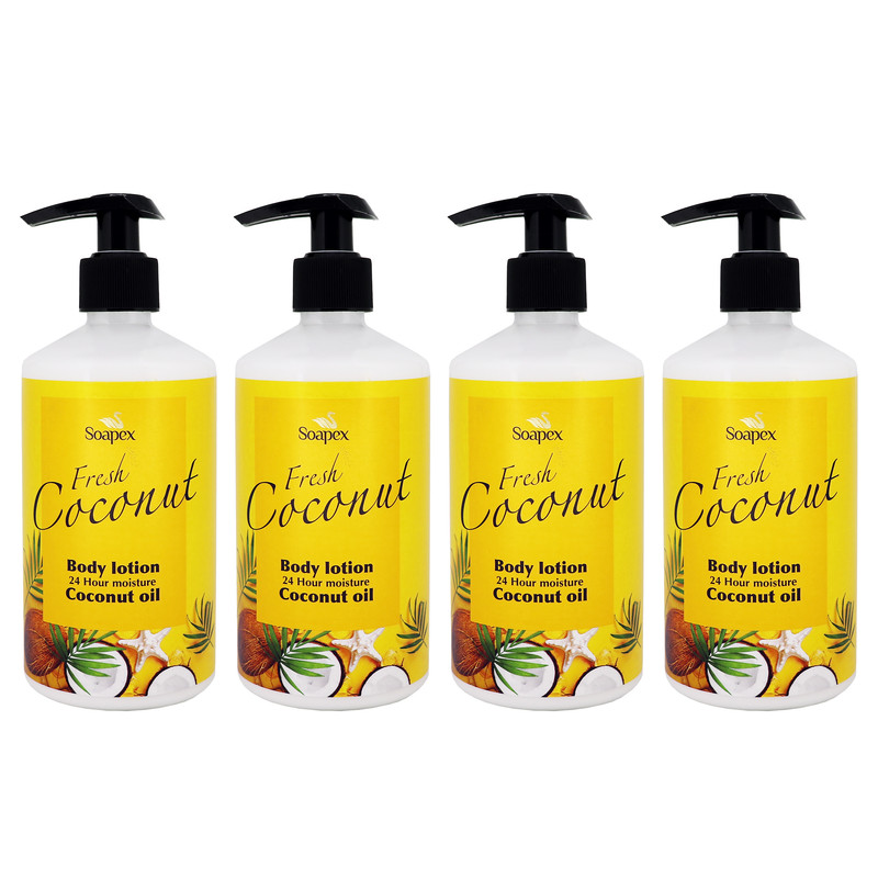 لوسیون بدن سوپکس مدل Coconut oil حجم 350 میلی لیتر مجموعه 4 عددی
