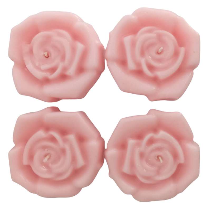 شمع طرح گل رز مدل Fs4 مجموعه 4 عددی