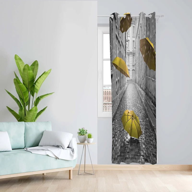 پرده طرح چتر مدل مخمل پانچی کد 1463 z سایز 140x200 سانتی متر