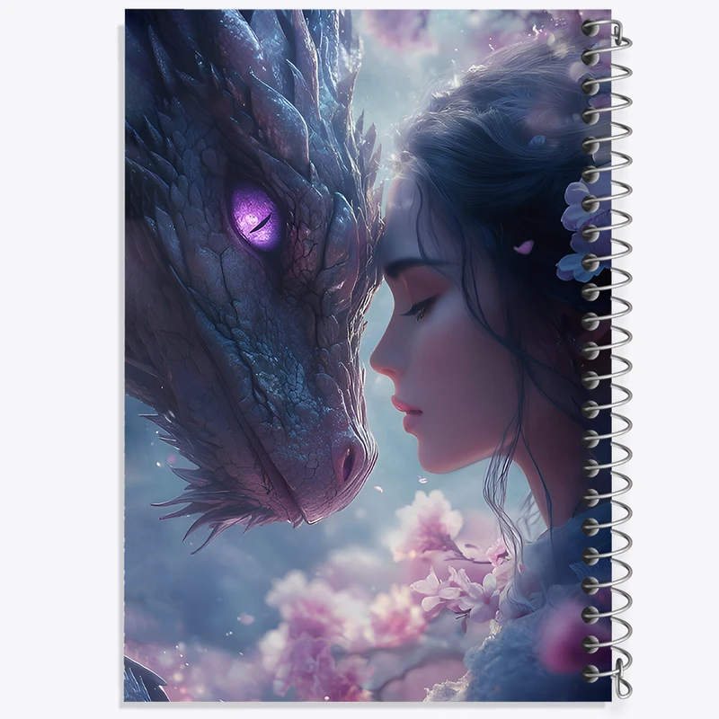 دفتر نقاشی 50 برگ خندالو طرح دختر و اژدها کد F6603